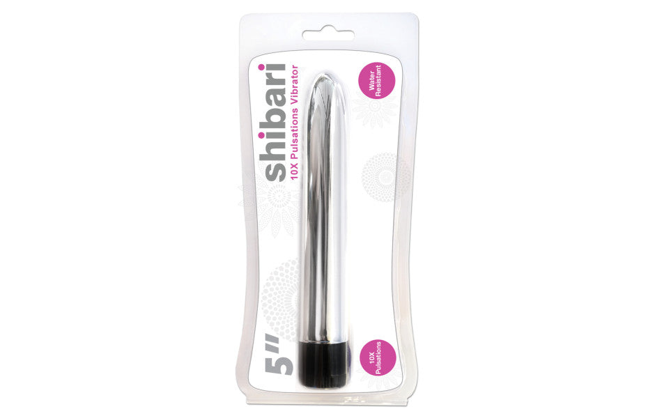 Shibari 10X Pulsations Vibrator 5in Silver