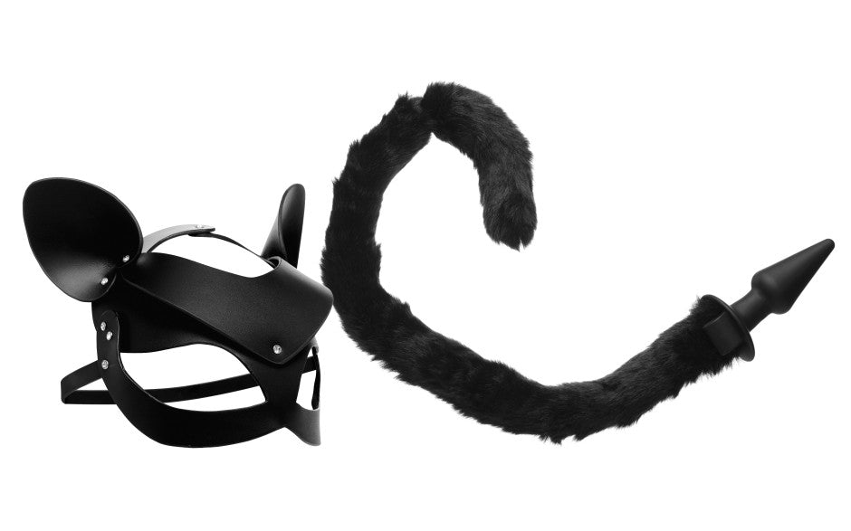 Cat Tail Anal Plug and Mask Set