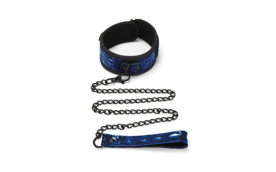 Whip Smart Diamond Collar and Leash Blue