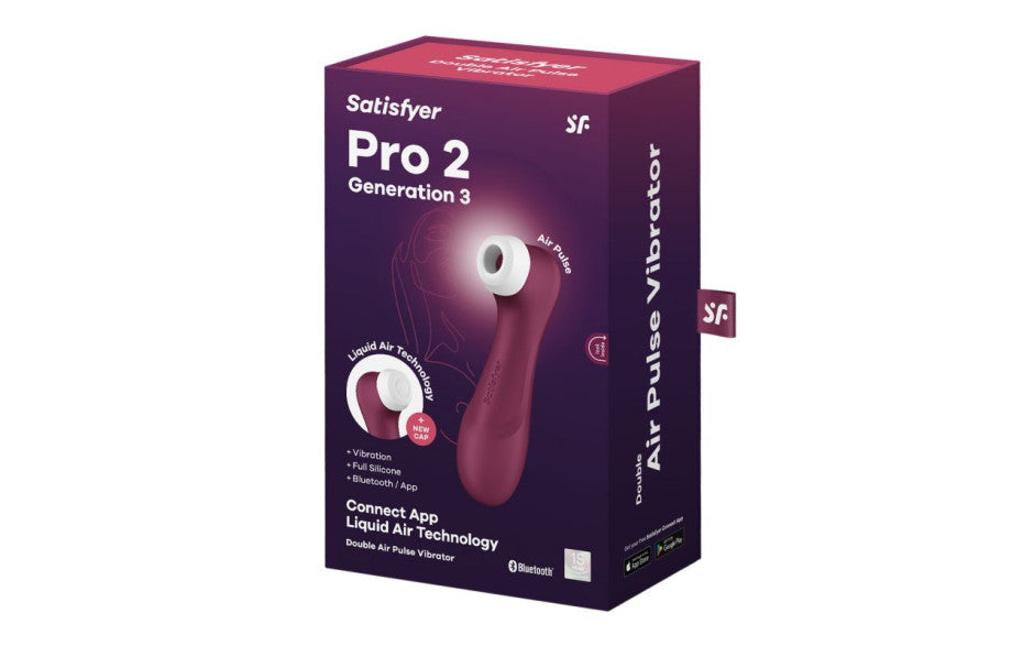 Satisfyer Pro 2 Gen 3 App Control Clitoral Stimulator Wine Red
