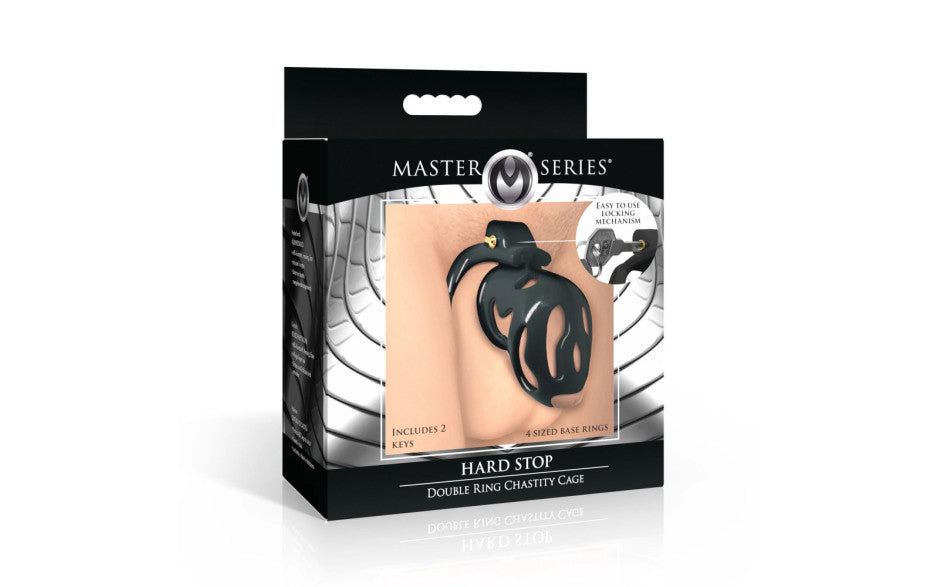 Hard Stop Double Ring Chastity Cage