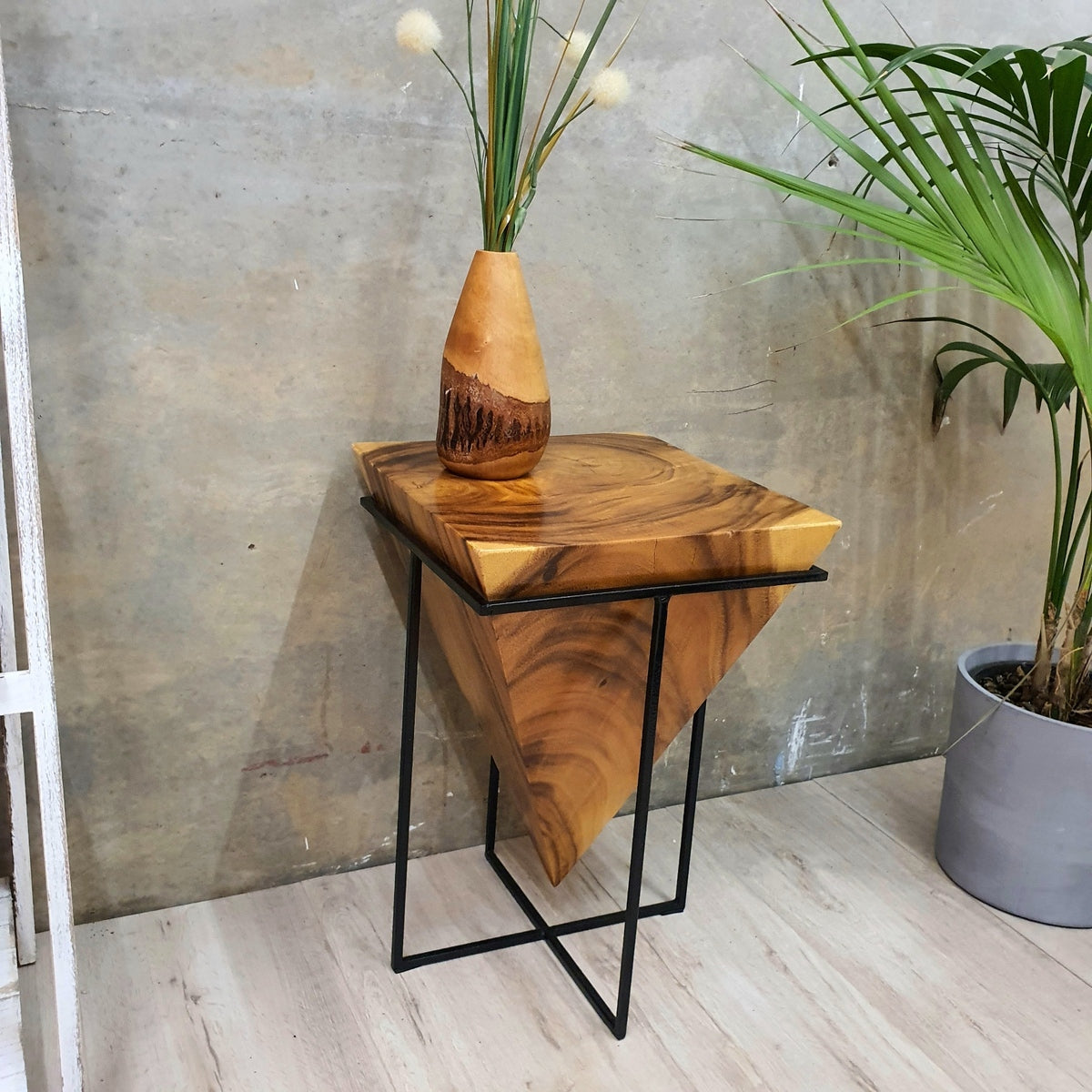 Handmade Timber Side Table / Pyramid Corner Stool / Plant Stand