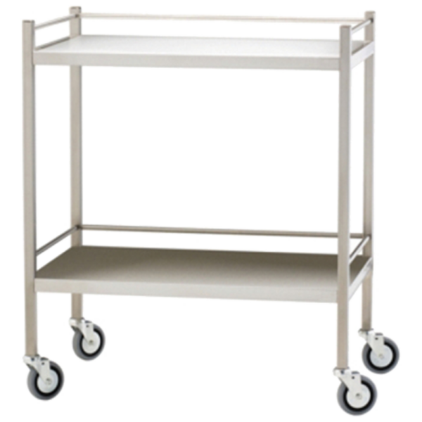Large Stainless Steel Trolley with Rails 110 x 50 x 97cm