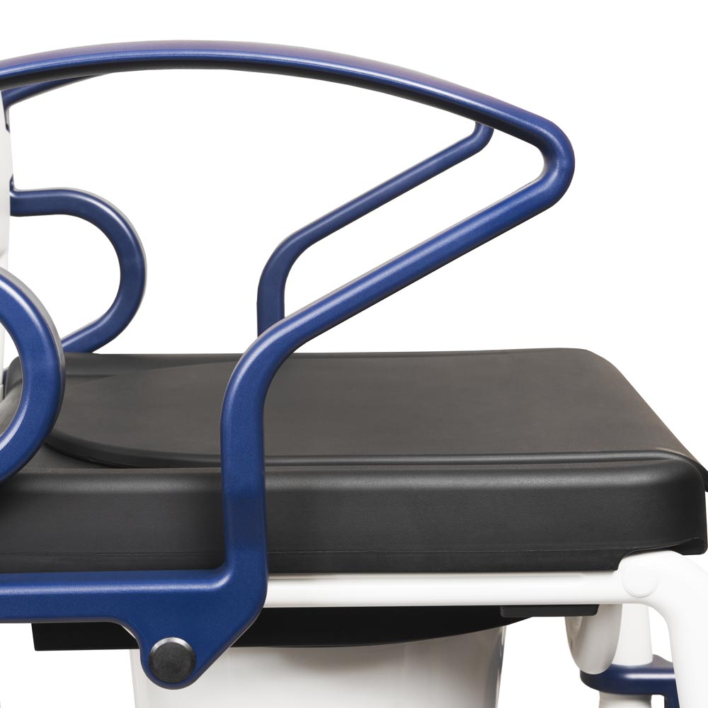 Mobile Commode Chair - Comfort & Dignity for Immobilised Patients with Adjustable Height & Swivel Castors