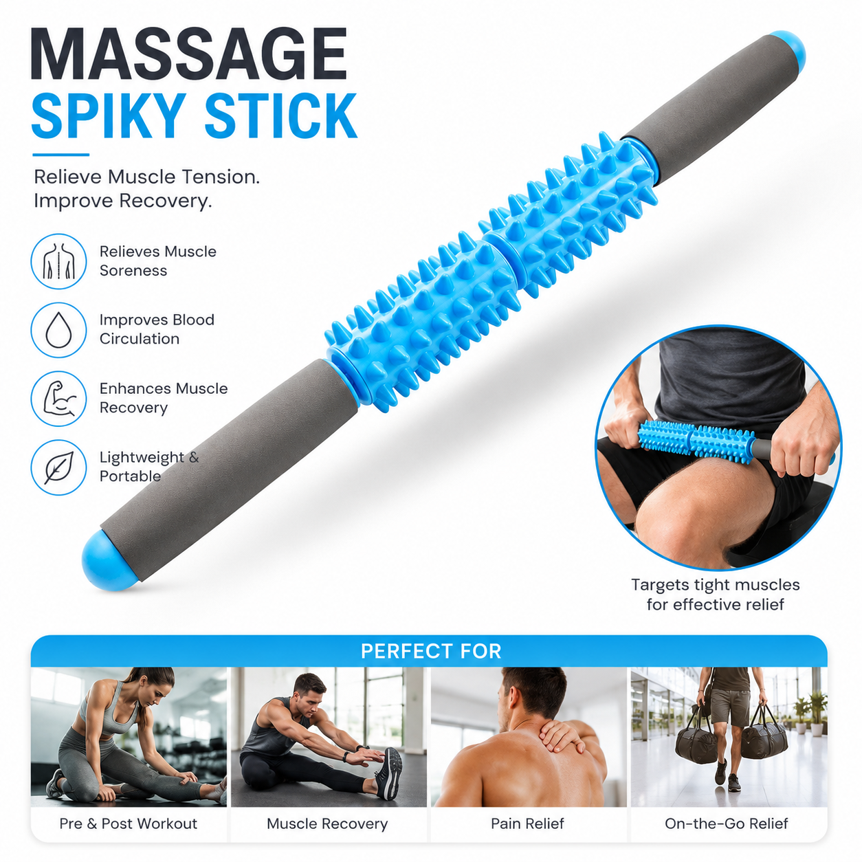 Spiky Muscle Roller Stick for Effective Pain Relief