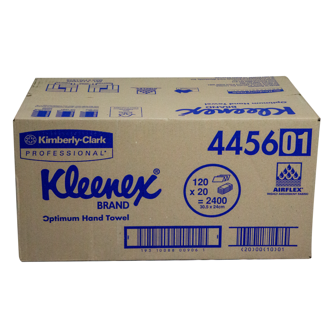 Kleenex Optimum Hand Towels – Bulk 20 Packs of 120 Sheets Ideal for Washrooms & Kitchens