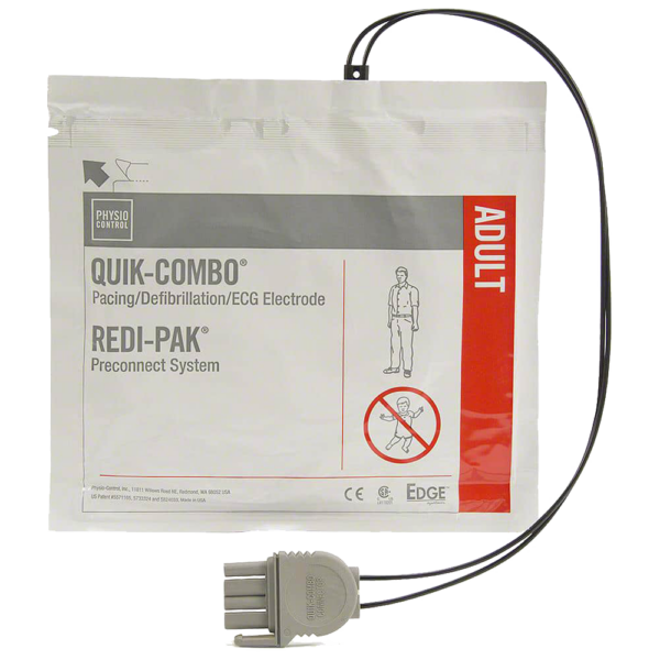LIFEPAK Quik-Combo Redi-Pak Electrodes – Adult (for LP1000, LP12, LP15 & LP20E) 11996-000017