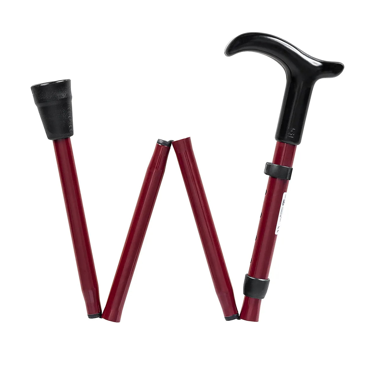 Foldable Walking Stick with Derby Handle - Compact, Lightweight, and Height Adjustable Walking Cane for Enhanced Mobility