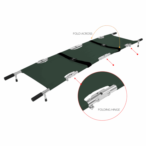 AERORESCUE Alloy Quad-Fold Emergency Pole Stretcher with Carry Case
