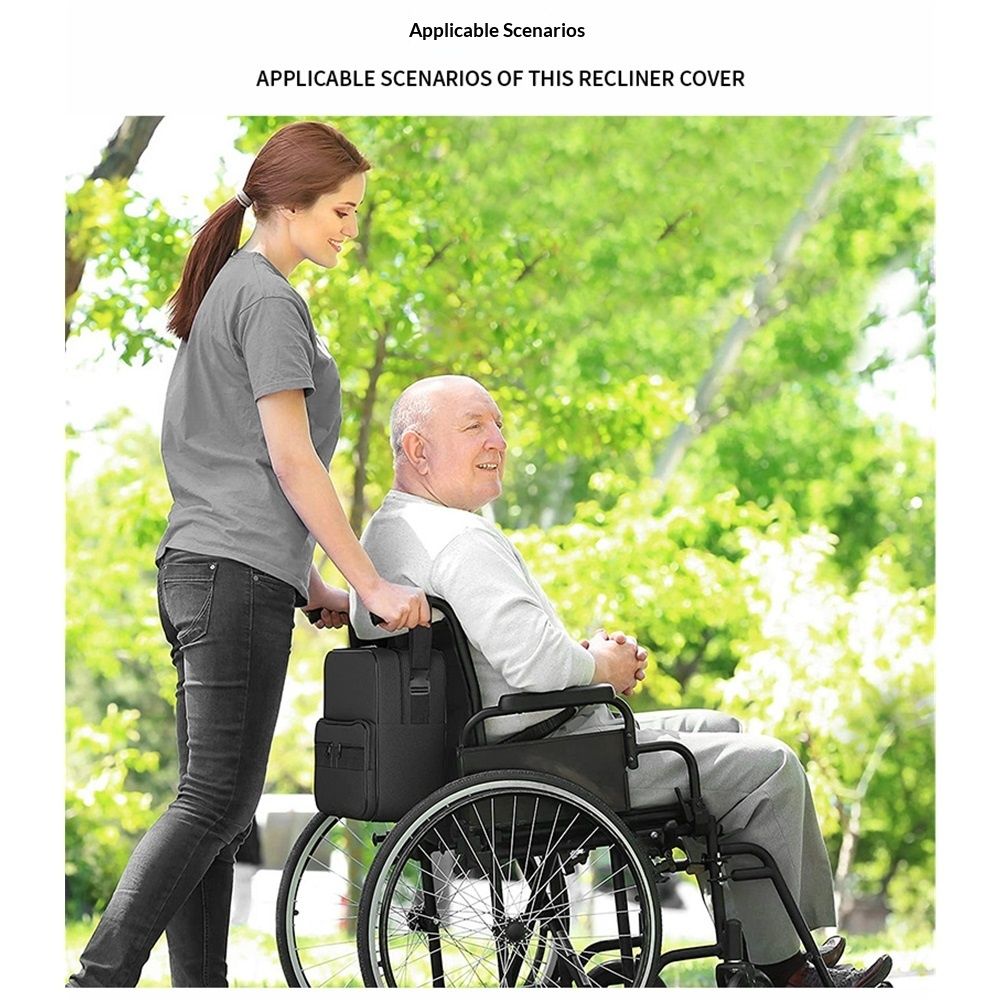 Wheelchair Bags, Wheelchair Bags to Hang on Back, Electric Wheel Chair Accessories, Large Storage Bag for Walker Rollator(black35*19*30cm)