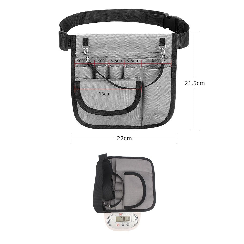 Nurse Waist Pouch with Tape Holder and Adjustable Waist Belt, Nursing Organizer Belt for Nursing Supplies, Gray, Bag ONLY
