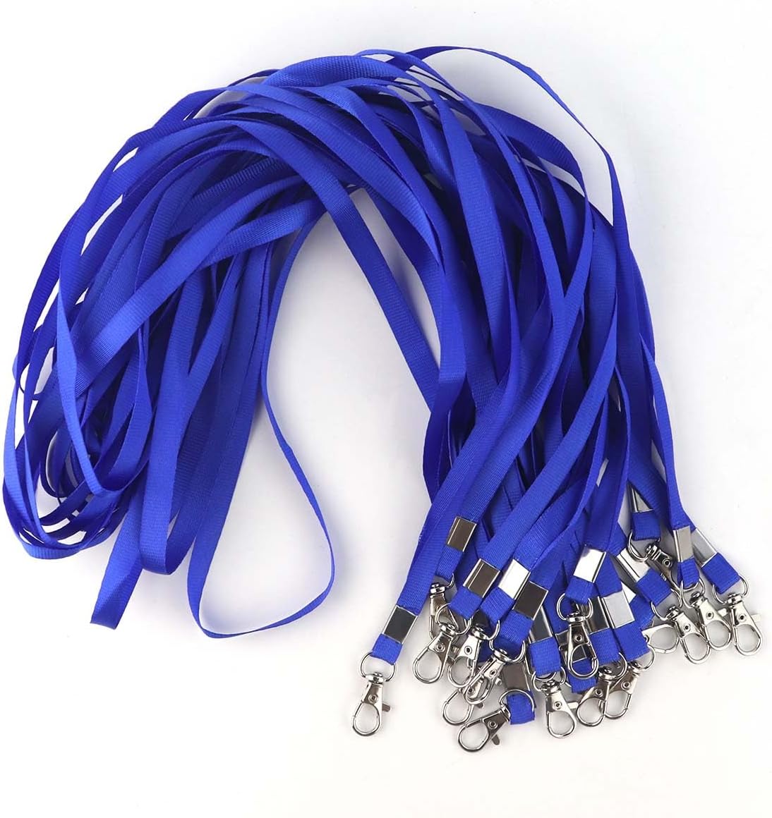 Premium Bulk Navy Blue Lanyards - 17.38 Inch Flat with Clip Swivel Hook Detachable Buckle (20 Pack)