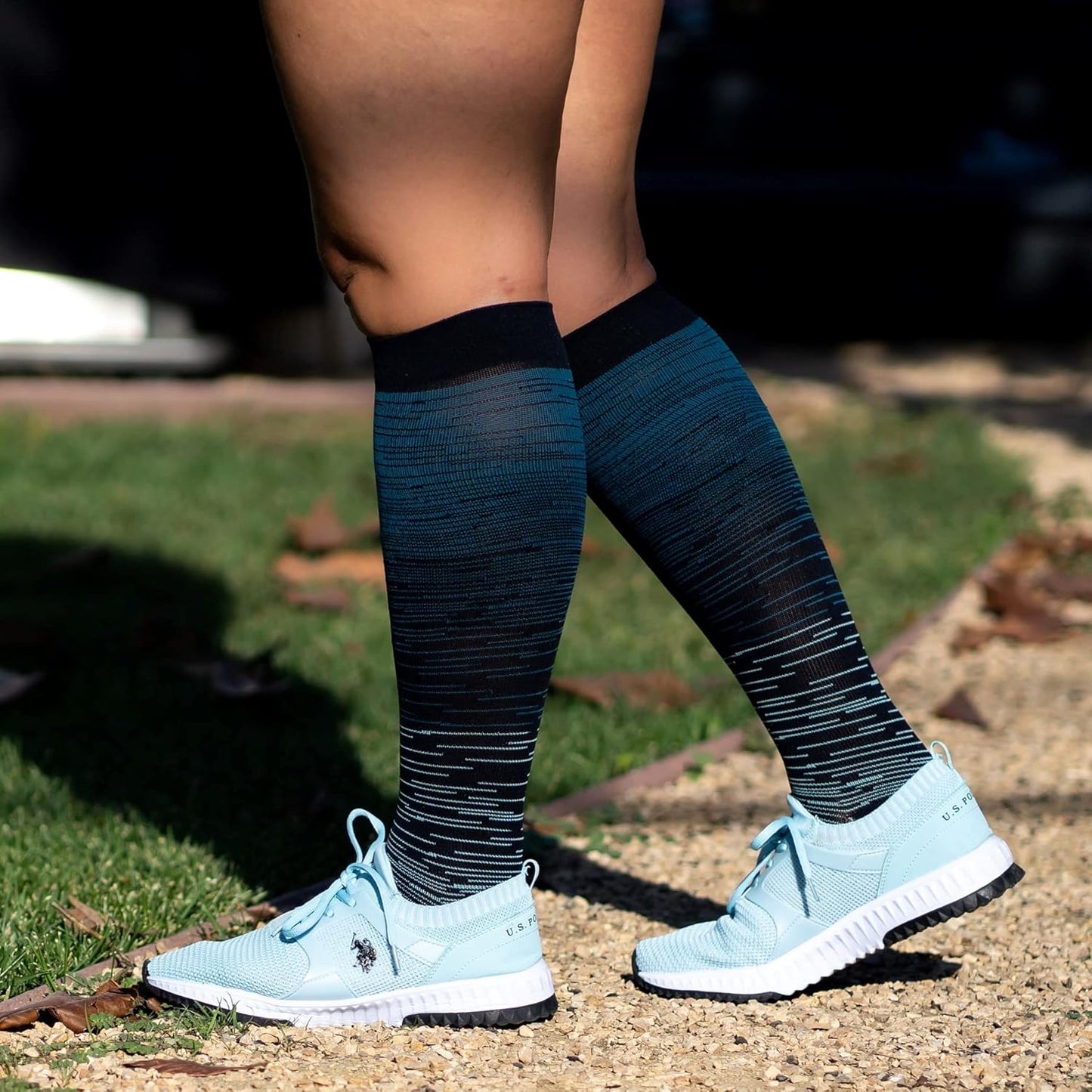 Wide Calf Compression Socks Extra Large 15-20mmHg - Support for Nurses & Travel