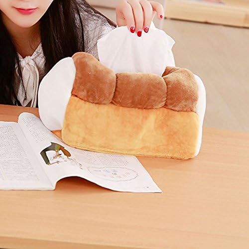 Cute Toast Bread Plush Tissue Box Holder - Funny Simulation for Car & Home