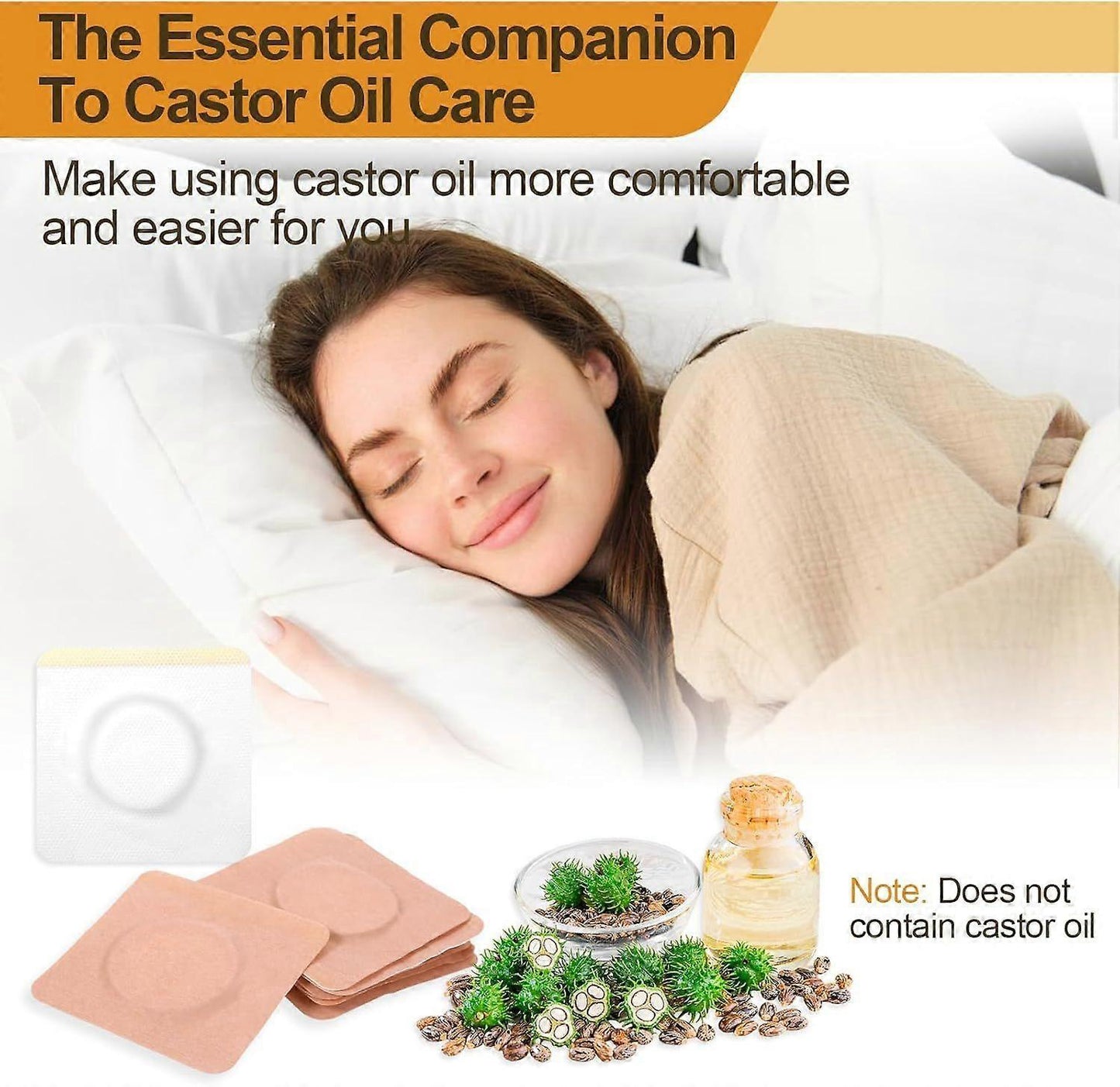 20Pcs Castor Oil Belly Button Patch, Castor Oil Patches Disposable, Castor Oil
