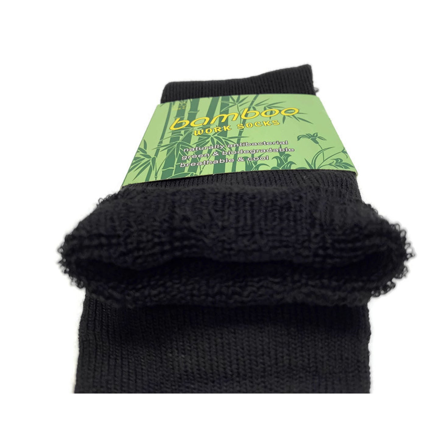 24 Pairs PREMIUM BAMBOO SOCKS Mens Heavy Duty Thick Work Socks Cushion BULK - Black - 6-11