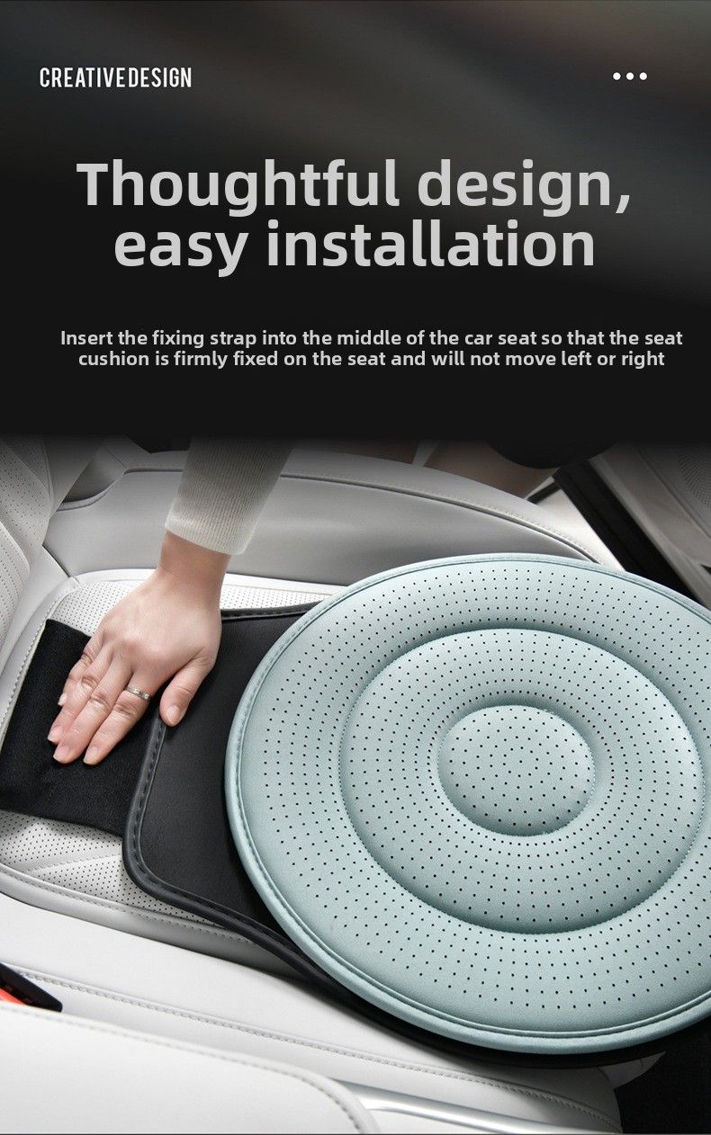Coffee 360 Degree Rotating Car Seat Cushion - 53cm Nano Tech Swivel Mobility Aid - Easy Vehicle Entry and Exit for Seniors, Breathable Non Slip Ergonomic Support for Home Office and Travel