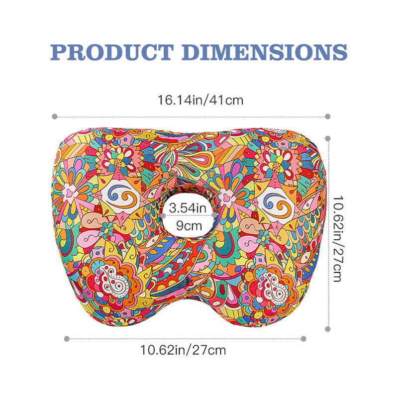 Fan Hollow Ear Support Pillow - Adjustable Side Sleep Neck Cushion PP Cotton