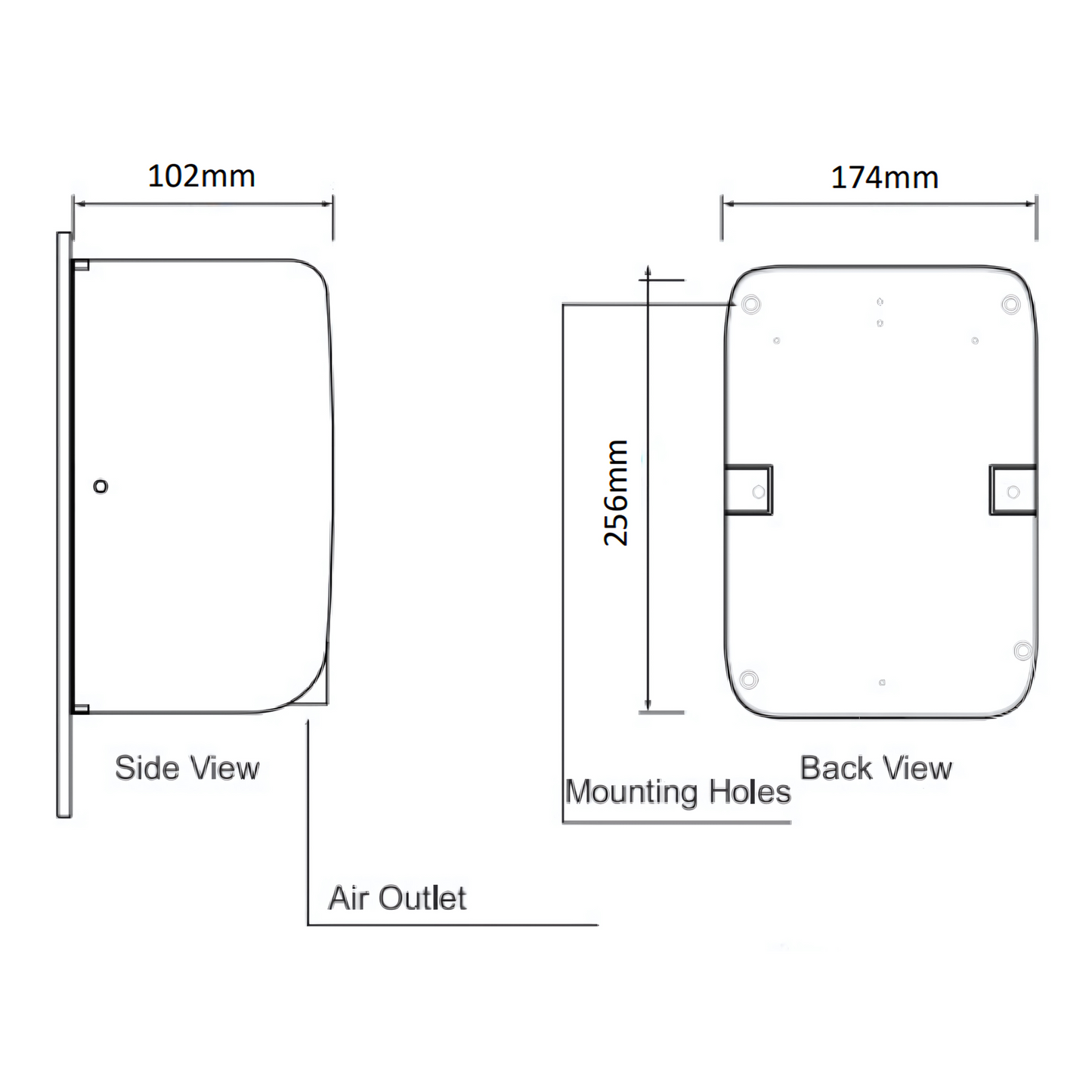 Compact Stainless Steel Hand Dryer 700W & 1000W Commercial