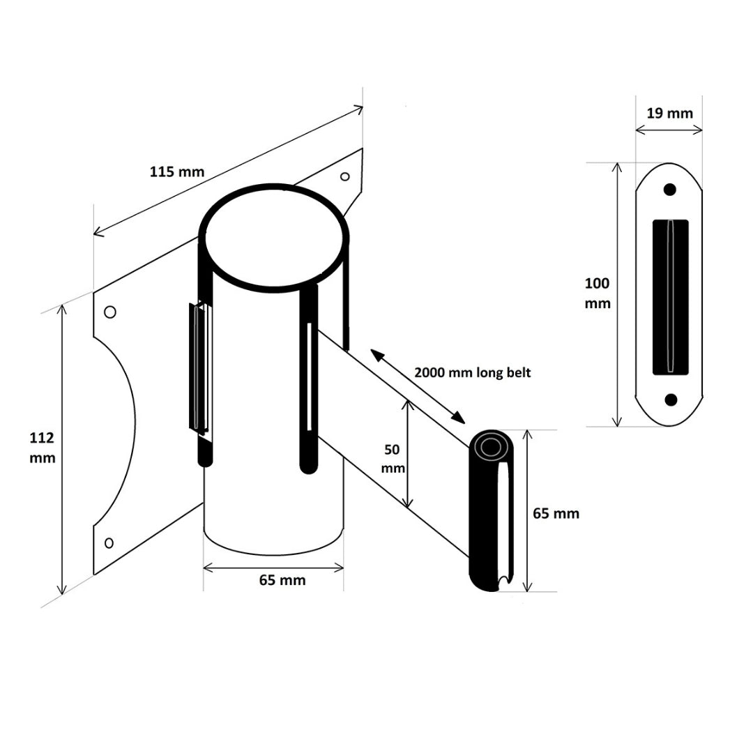 Wall Mounted Retractable Queue Barrier Belt – Crowd Control
