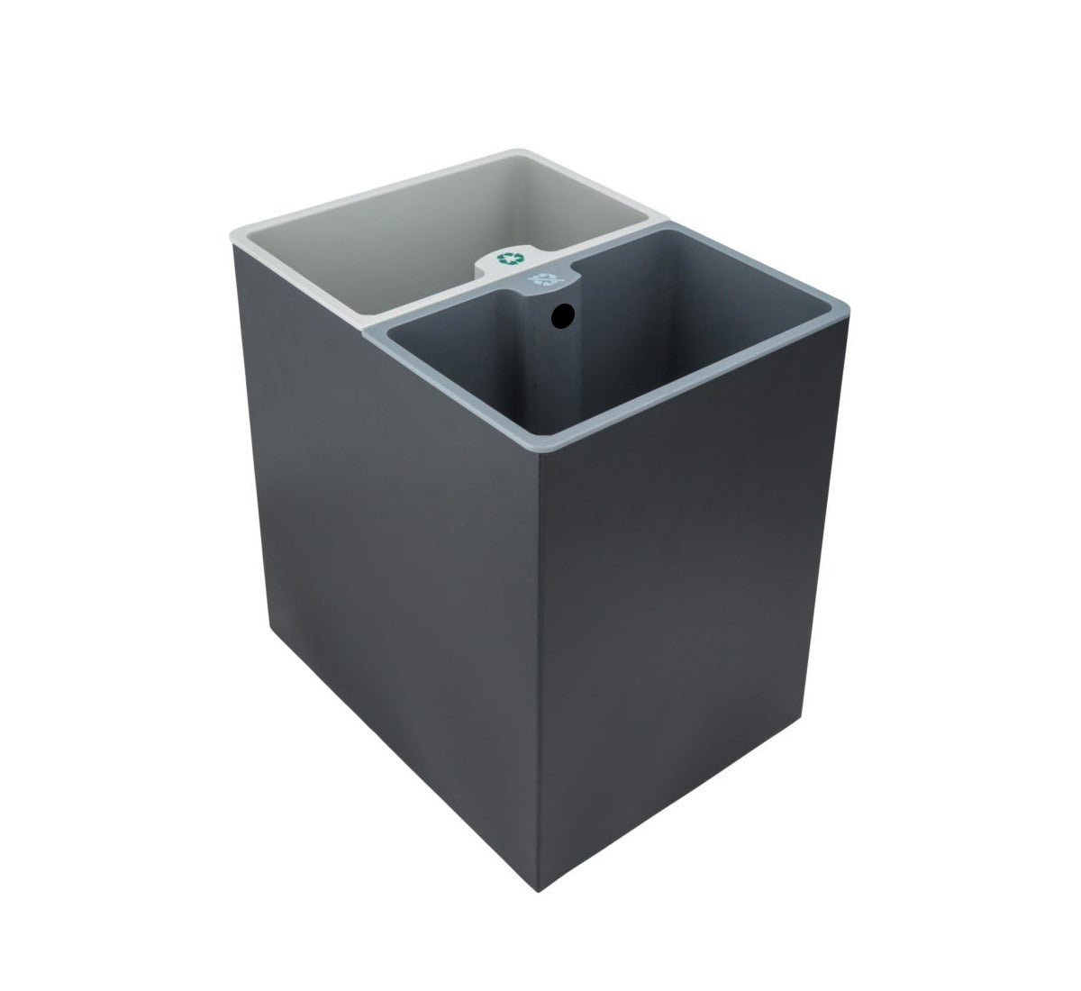 Dual Compartment Recycling Bin 7L + 7L - Black