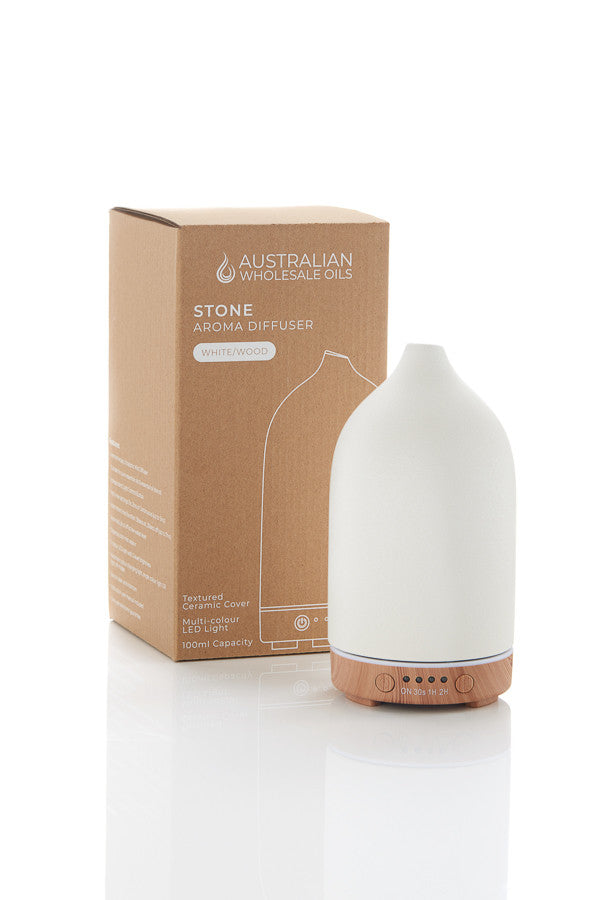 Aromatherapy Diffuser - White Stone and Wood