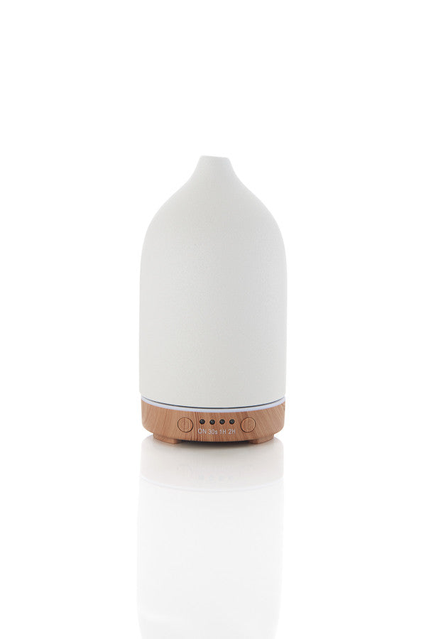 Stone Aromatherapy Diffuser - White/Wood