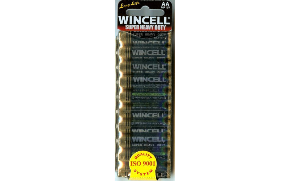 Wincell Super Heavy Duty AA Shrink 10Pk Battery