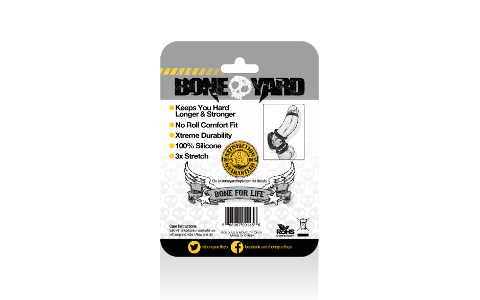 Boneyard Silicone Ring 45mm Black