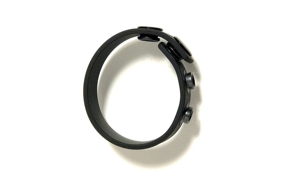 Boneyard Silicone Cock Strap - 3 Snap Ring - Black