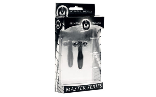 Silicone Cum-Thru Barbell Penis Plug