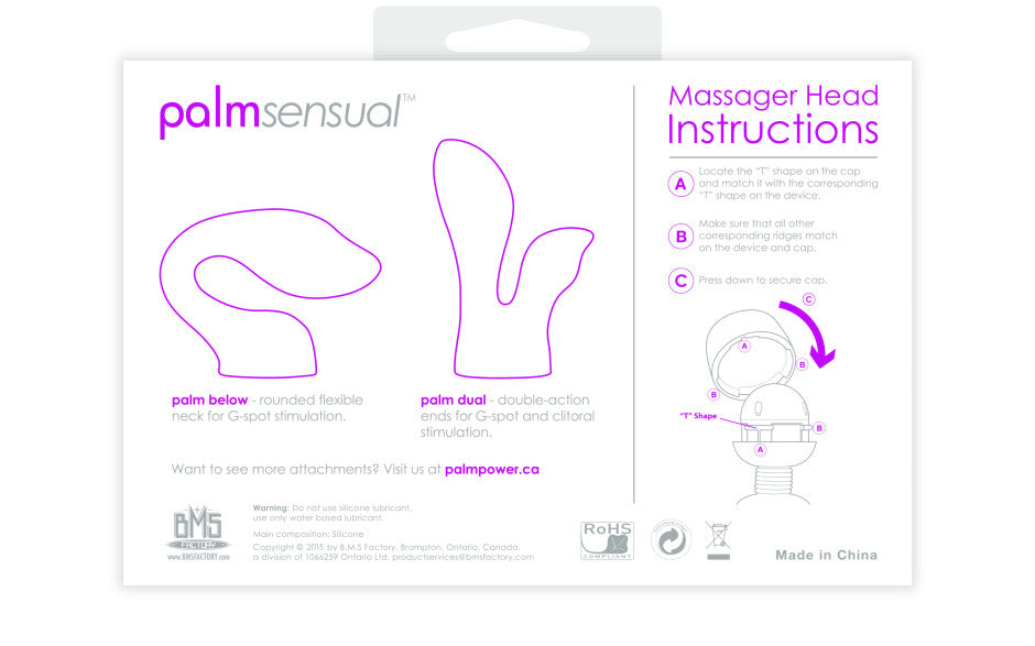PalmSensual Massager Heads Pink (For use with PalmPower)