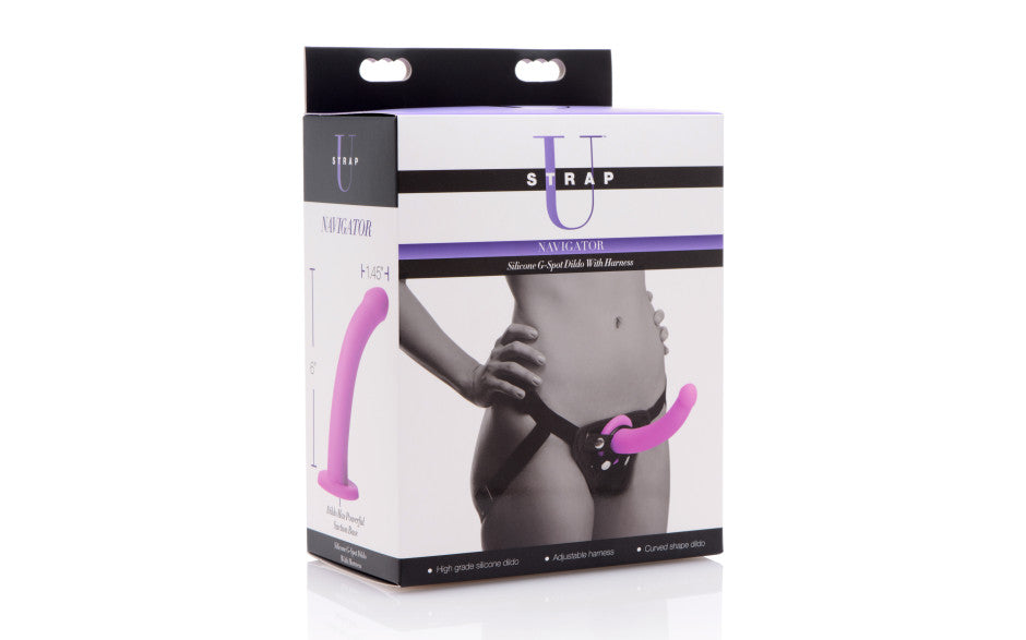 Navigator Silicone G-Spot Dildo with Harness