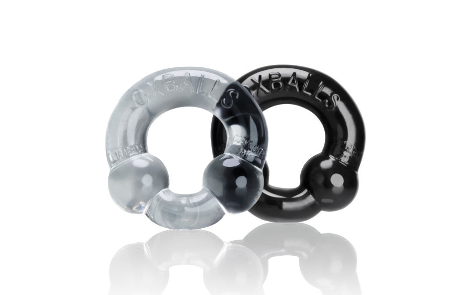 Ultraballs 2 Pk Cockring Black And Clear