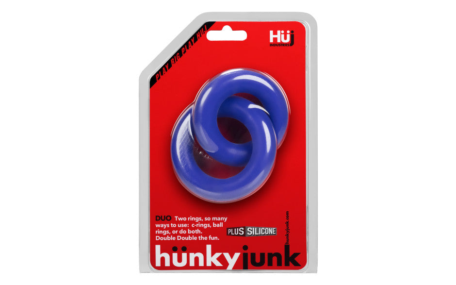 DUO Linked Cock/Ball Rings by Hunkyjunk Cobalt