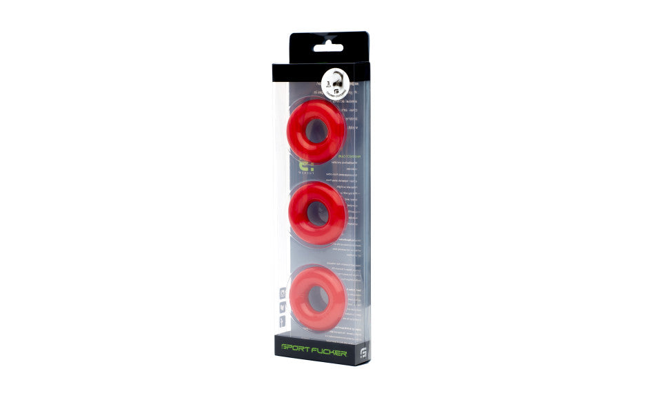 Sport Fucker Chubby Cockring 3 Pk Red