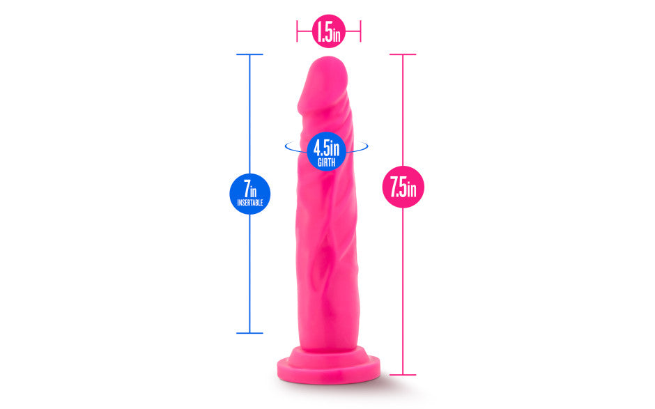 Neo Dual Density Cock 7.5in Neon Pink