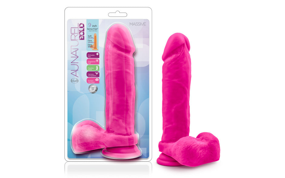 Au Naturel Bold Massive 9in Dildo Pink