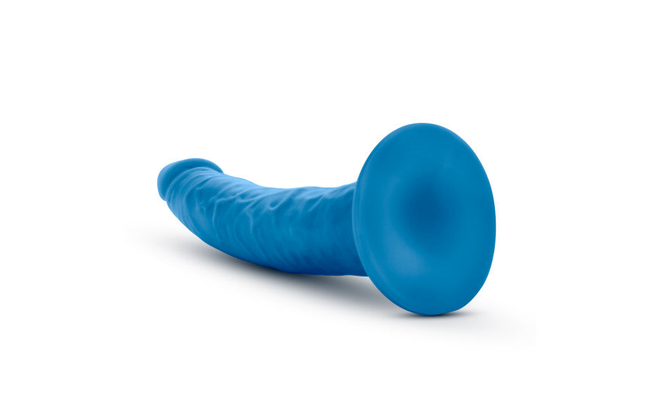 Neo Elite 7.5in Silicone Dual Density Cock Neon Blue