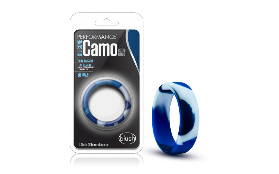 Performance Silicone Camo Cock Ring Blue Camoflauge