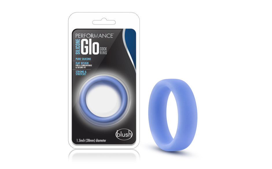 Performance Silicone Glo Cock Ring Blue Glow