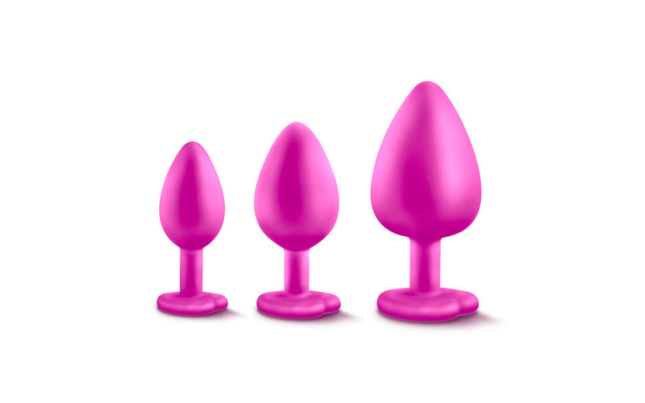 Luxe Bling Plugs Training Kit Pink With White Gems
