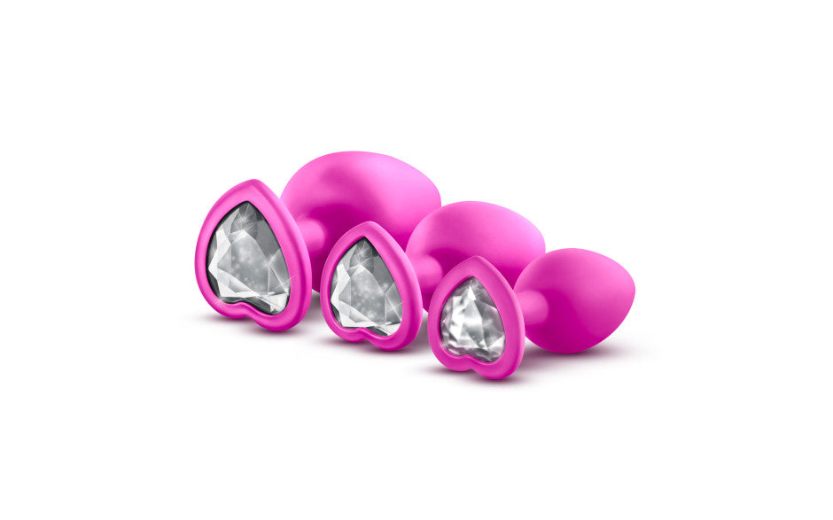 Luxe Bling Plugs Training Kit Pink With White Gems