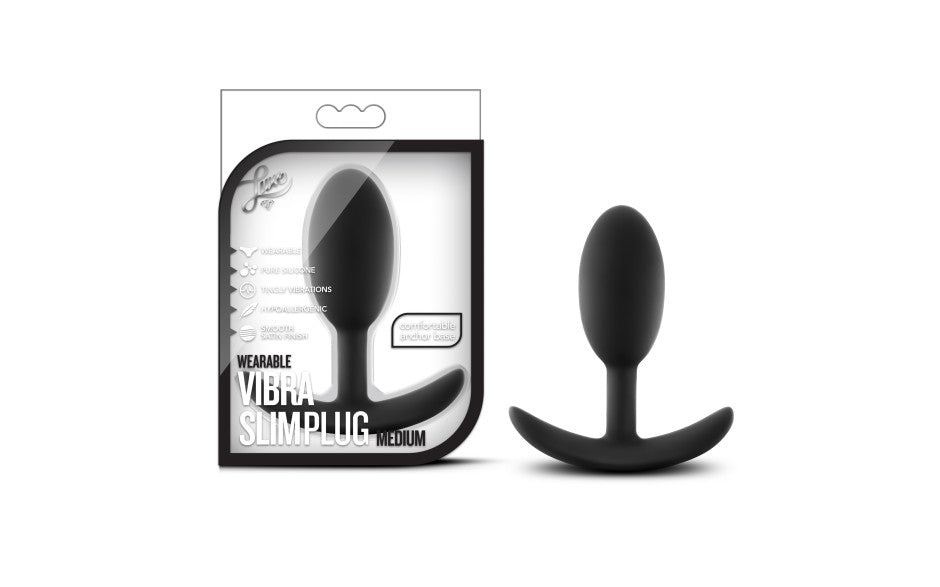 Luxe Wearable Vibra Slim Plug Medium Black