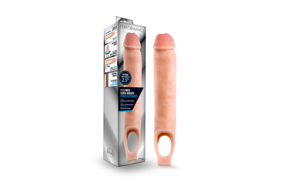 Performance 11.5in Cock Sheath Penis Extender Vanilla