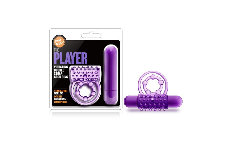 Play With Me The Player Vibrating Double Strap Cock Ring Purple