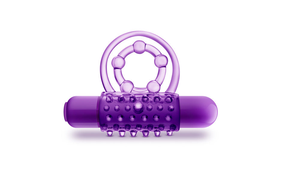 Play With Me The Player Vibrating Double Strap Cock Ring Purple