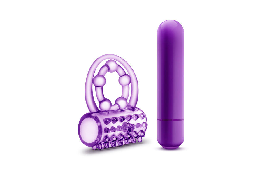 Play With Me The Player Vibrating Double Strap Cock Ring Purple