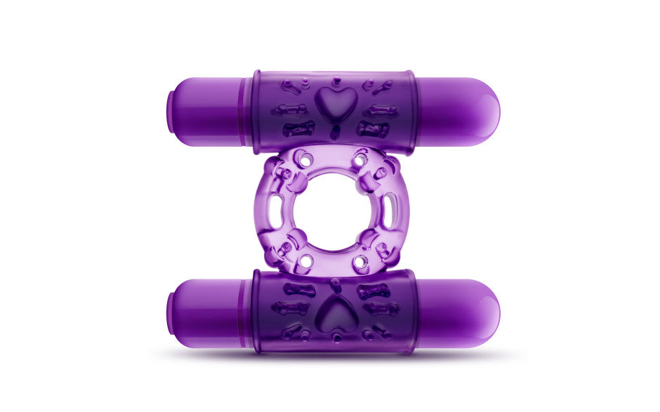 Play With Me Double Play Dual Vibrating Cock Ring Purple