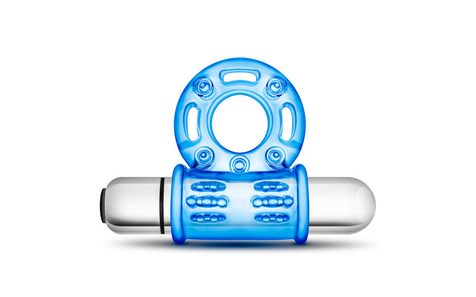 Stay Hard 10 Function Vibrating Bull Ring Blue